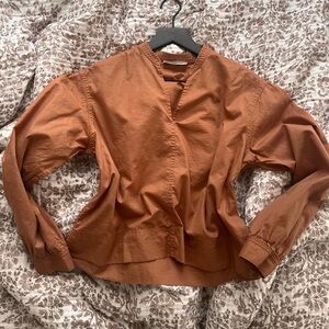 Rust Brown Everlane cotton shirt
